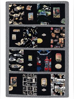 Harley-Davidson Handmade Custom Tori Richard Fabric Quilt Blanket